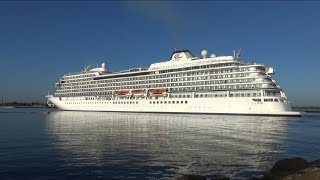 Einlaufen VIKING SEA in RostockWarnemünde [upl. by Ymmaj]