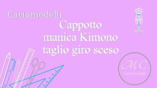 Cappotto modello Vestaglia manica Kimono giro sceso [upl. by Coy]