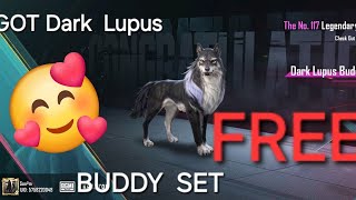 GOT FREE BUDDYDARK LUPUS BUDDY SET IN BGMI MrBeastGaming BGMI [upl. by Eimarrej]