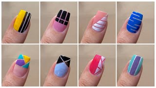 10 Nail art designs with striping tape  Easy nail art at home [upl. by Amiel]