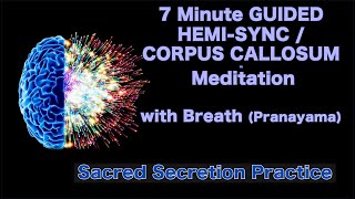 Sacred Secretion Practice  7 Minute GUIDED HEMISYNC  CORPUS CALLOSUM Meditation amp Breath Exercise [upl. by Odnomyar]