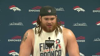 Denver Broncos G Quinn Meinerz TALKS EXTENSION to Media Prior to Start of Training Camp [upl. by Eillil]