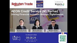 Webinar Rakuten Trade Ideas  AEON Credit Service M Bhd [upl. by Rawley179]