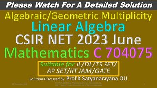 CSIR NET 2023 June AlgebraicGeom Multiplicity C 704075 Soln Discussed by Prof K Satyanarayana OU [upl. by Ylrad]