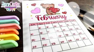 DIY  FEBRUARY CALENDAR  BULLET JOURNAL DECORATION ORGANIZATION [upl. by Airad765]