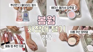 파우치 털기 2탄 오직 가성비템만 사는 봄웜 미대생 동생의 화장대 🩰  여름 쿠션 추천 • 렌즈 정착템 • 뽀용 블러셔 • 첫사랑 향수 • 홈케어기기 • 봄웜립모음 🌸 [upl. by Arrak573]