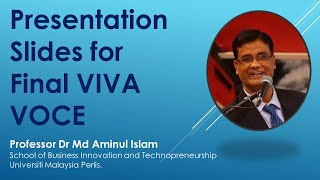 Presentation Slides for Final VIVA VOCE  Prof Dr Aminul Islam [upl. by Shirley]