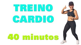 TREINO CARDIO corpo inteiro  sem saltos equipamento ou repetições  fortalece pernas e braços [upl. by Kirtap]