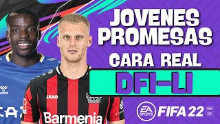 JOVENES PROMESAS CON ROSTRO REAL  LATERALES IZQUIERDOS DFI  FIFA 22  MODO CARRERA [upl. by Hardunn791]