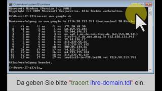 Anleitung Traceroute mit CMD herausfinden  tracert [upl. by Kinelski]