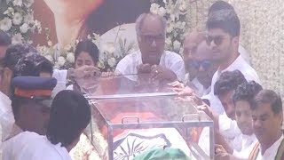 Sridevis Funeral  Jhanvi Khushi Boney amp family start her last journey [upl. by Jakie]