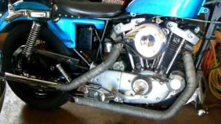 Harley 1000cc Ironhead drag pipe Idle [upl. by Enirual]