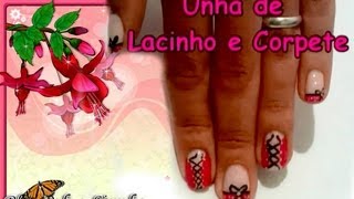 Manual Bela e Simples Unhas de Lacinho e Corpete Tutorial passo a passo [upl. by Orten]