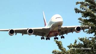 Emirates Airbus A380861 LANDING  ROME FIUMICINO 16R  HD [upl. by Bennett]