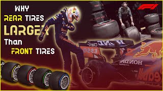 Why F1 cars have larger rear tires  Explained [upl. by Trenton]