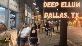 Deep Ellum  Dallas TX  Hot Summer Evening Walking Tour [upl. by Anniahs697]