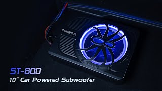 Seventour 10quot 800W Slim Under Seat Powered Car Subwoofer， CarTruck Audio Sub Built in Amplifier [upl. by Marielle463]