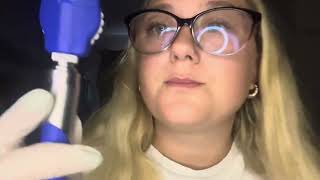 ASMR Face cleaning and eye exam with ophthalmoscope [upl. by Yrome]