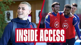 Saka’s Pranks St George’s Park Arrivals amp Training MiniMatches 🦁  Inside Access  England [upl. by Kennan]