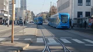 Trams Zagreb 485  ZET trams Remiza Ljubljanica  Zagreb [upl. by Acihsay]