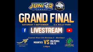 TOTAL FITOUTS Central West U16 Div 2  Mortimer Grand Final 2024 Mounties Vs Milperra Colts [upl. by Ryon]