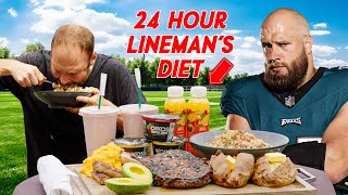 Pro Eater vs NFL Linemans INSANE Daily Diet [upl. by Massingill]