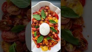 Burrata Cheese with Baked Balsamic Tomatoes  Burrata Cheese Recipes  shorts [upl. by Dart]