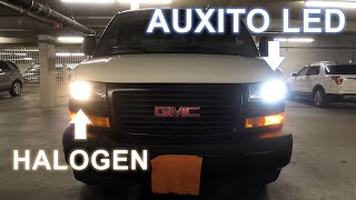 Chevrolet Express  GMC Savana  Low And High Beam Auxito LED Headlight Bulbs Install [upl. by Einnhoj]