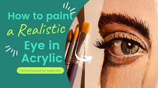 How to paint a realistic eye in Acrylic  رسم بالالوان المائية acrylicpainting [upl. by Carl613]