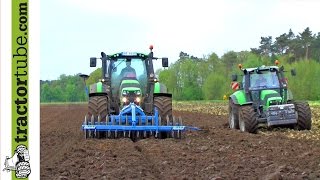 Landvorbereitung  Gülle grubbern  pflügen  eggen mit DeutzFahr und Lemken [upl. by Crompton652]