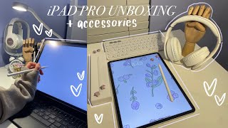 2022 iPad Pro Unboxing 129”  Accessories 🎧 ASMR [upl. by Cadmarr720]