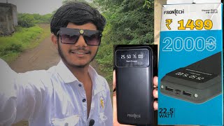 frontech power bank 📲20000mah 🤔FRONECH RAPID CHARGE😱 225WATT sahil vlogs 🤑₹1499 money [upl. by Timrek390]