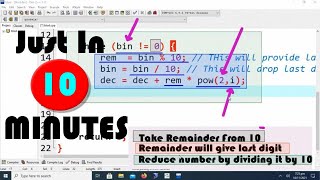 How To Convert Binary To Decimal Number using C [upl. by Eimar]