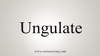 How To Say Ungulate [upl. by Hsirap]