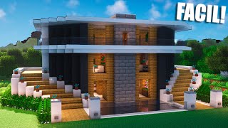 ✅Cómo hacer una casa MODERNA en Minecraft🏡 FÁCIL Y RÁPIDO 7 [upl. by Oeflein]