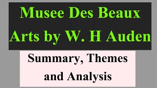 Musee Des Beaux Arts by W H Auden। Summary Themes and Analysis। [upl. by Petersen669]