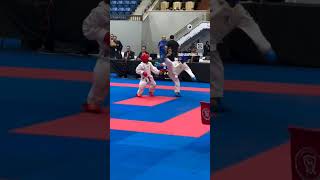 Best ura mawashi geri kick karate karatechampionship tournament kumite shortsvideo viralvideo [upl. by Burnight]