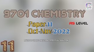 CIE AS level Chemistry 9701  W22 Q11  Fully Solved Paper  OctNov 2022 Qp 11  970111ON22 [upl. by Sanborne]