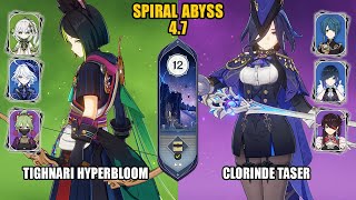 F2P Tighnari Hyperbloom amp Clorinde Taser  Spiral Abyss 47  Floor 12  Genshin Impact [upl. by Noynek]