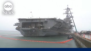 US aircraft carrier arrives in South Korea as Putin threatens to arm North Korea [upl. by Ahsilla]