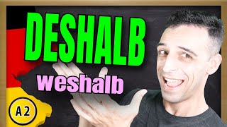 How to use quotdeshalbquot EXPLAINED  Adverb DESHALB erklärt  Learn German A2 [upl. by Suravat602]