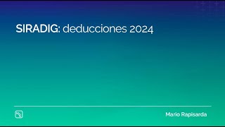 SIRADIG deducciones 2024 [upl. by Benedix]