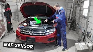 VW TIGUAN MAF SENSOR LOCATION REPLACEMENT EXPLAINED WHERE IS MASS AIR FLOW SENSOR [upl. by Ueihttam]