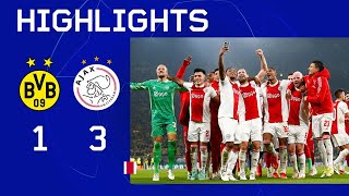 Historische avond in Dortmund 🤩  Highlights Borussia Dortmund  Ajax  UEFA Champions League [upl. by Enelyt]