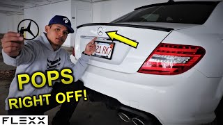 Remove Mercedes Trunk Emblem Star without removing trunk lining [upl. by Paulsen]