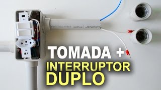 Instalação de Interruptor Duplo com Tomada  Passo a passo [upl. by Yadroc]