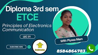 Diploma 3rd Sem ETCE  Principles of Electronics Communication Lec 01 By Easy2Learning Piyasa Mam [upl. by Ahsia]