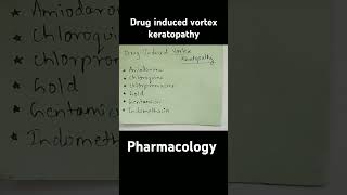 Pharmacology Drug induced Vortex keratopathy fmge next mci nextneetpg neet pgmedical medicine [upl. by Stringer940]