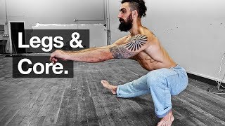 Bodyweight Leg Workout  Core Follow Along [upl. by Adnilim]