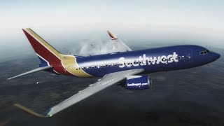 Southwest Airlines Flight 1380  Landing Animation [upl. by Lela]